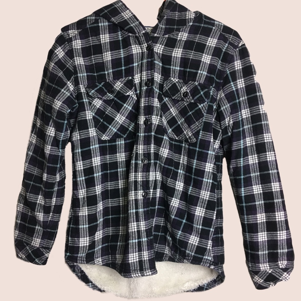 Sherpa lined flannel jacket